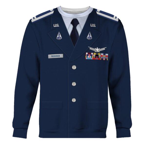 HumansBold Unisex Tracksuit U.S Space Force Service Dress 3D Uniform-Officer
