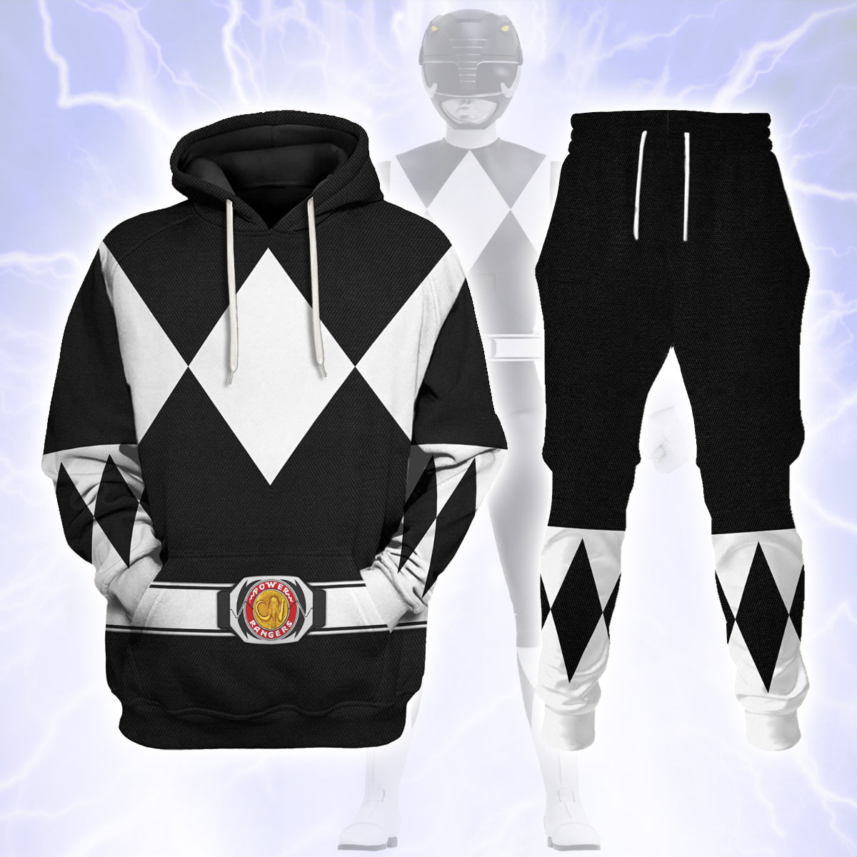 Black Ranger Mighty Morphin Power Rangers Cosplay Tracksuit
