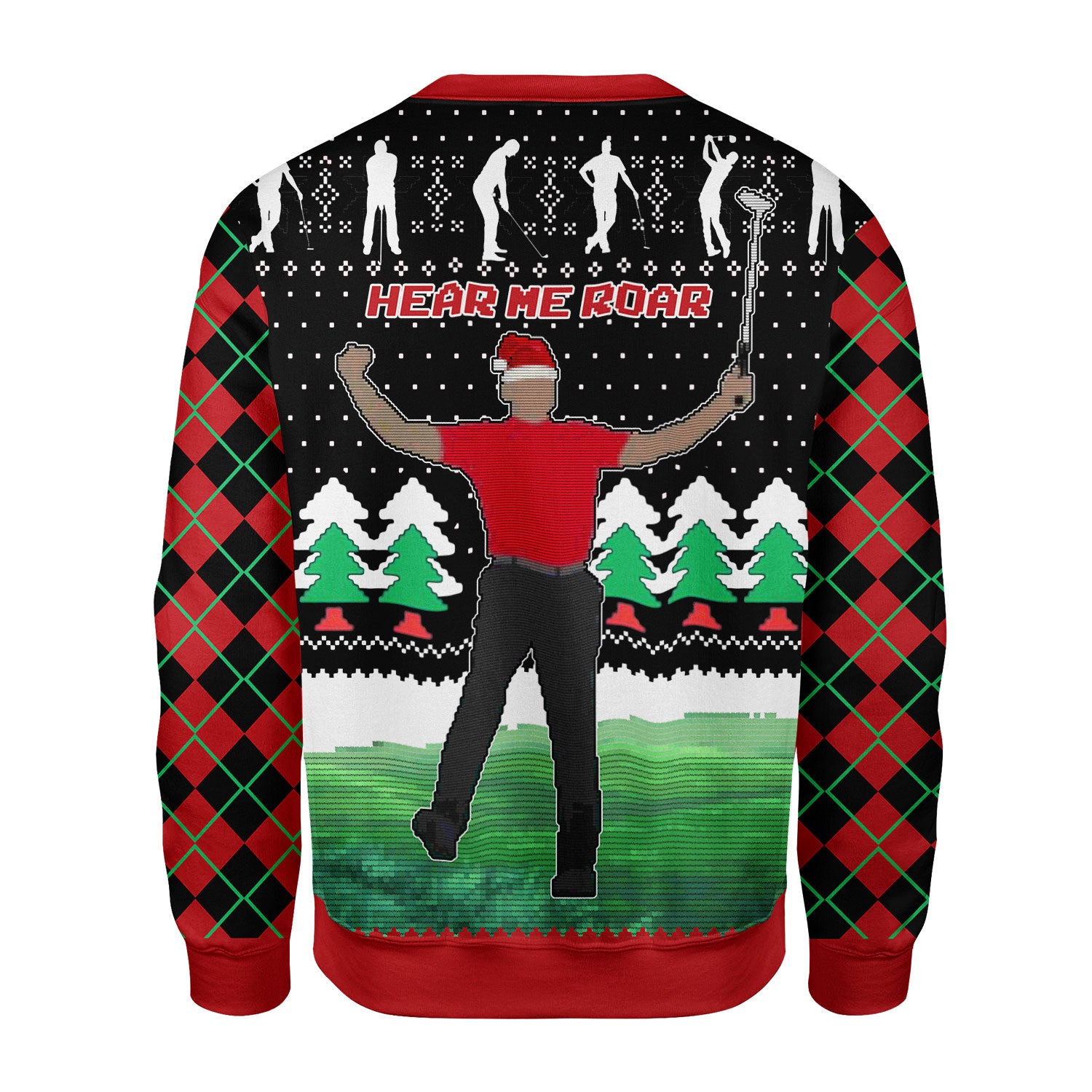 Customspig Christmas Sweater Here Him Roar 3D Apparel