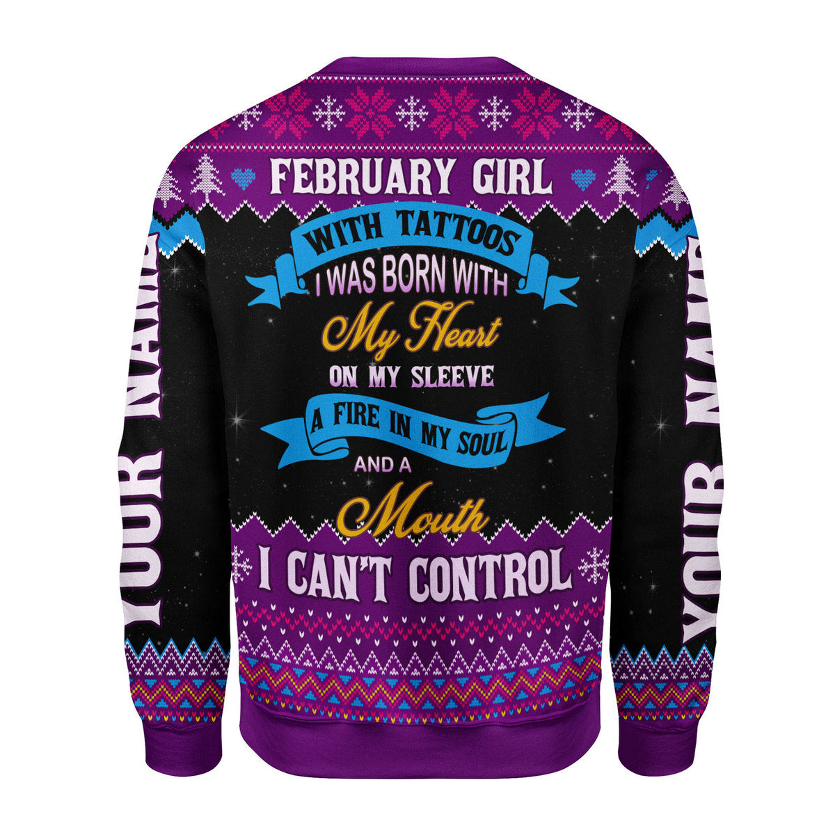 CustomsPig Personalized Ugly Sweater February Girl All Over Printed