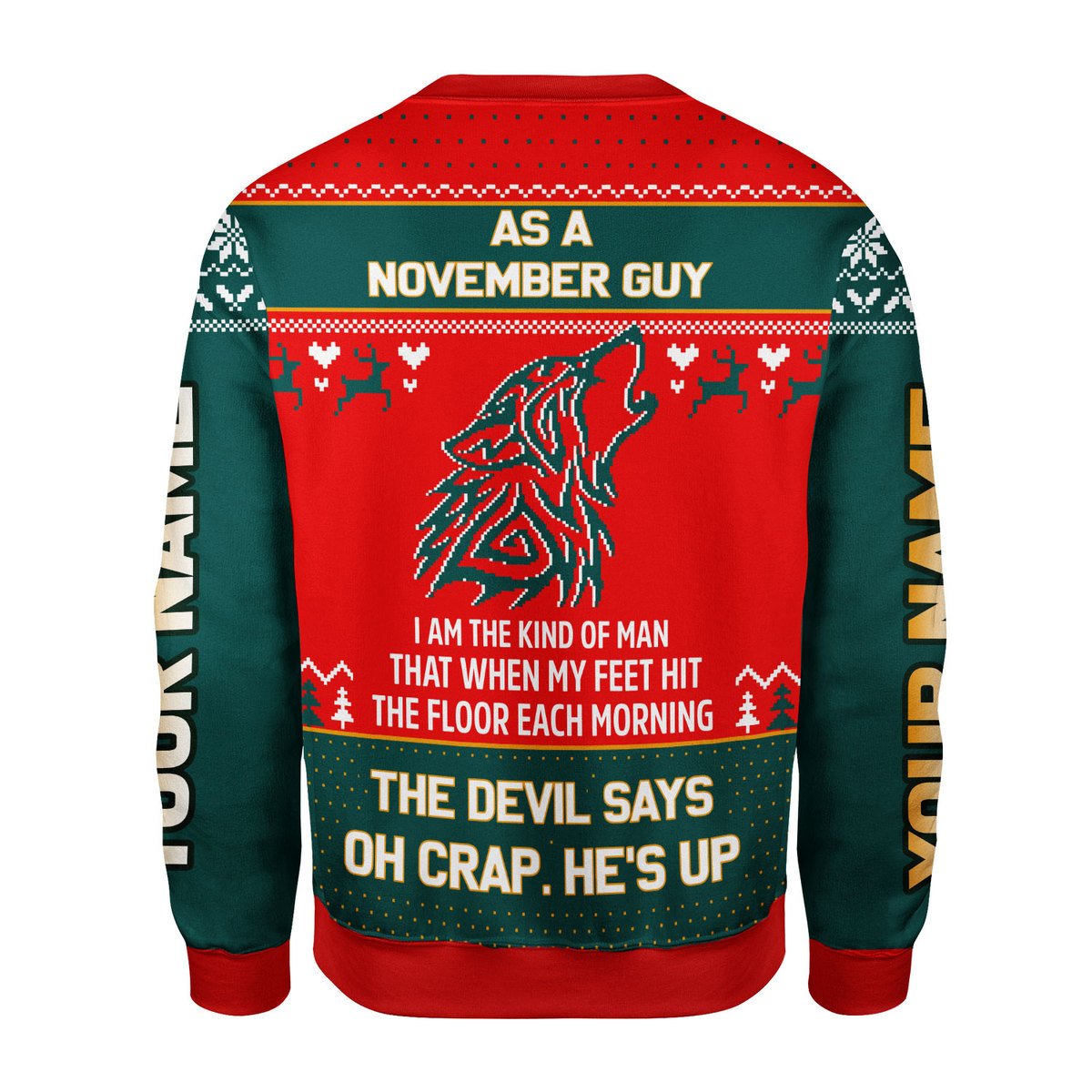 CustomsPig Personalized Ugly Sweater November Guy All Over Printed