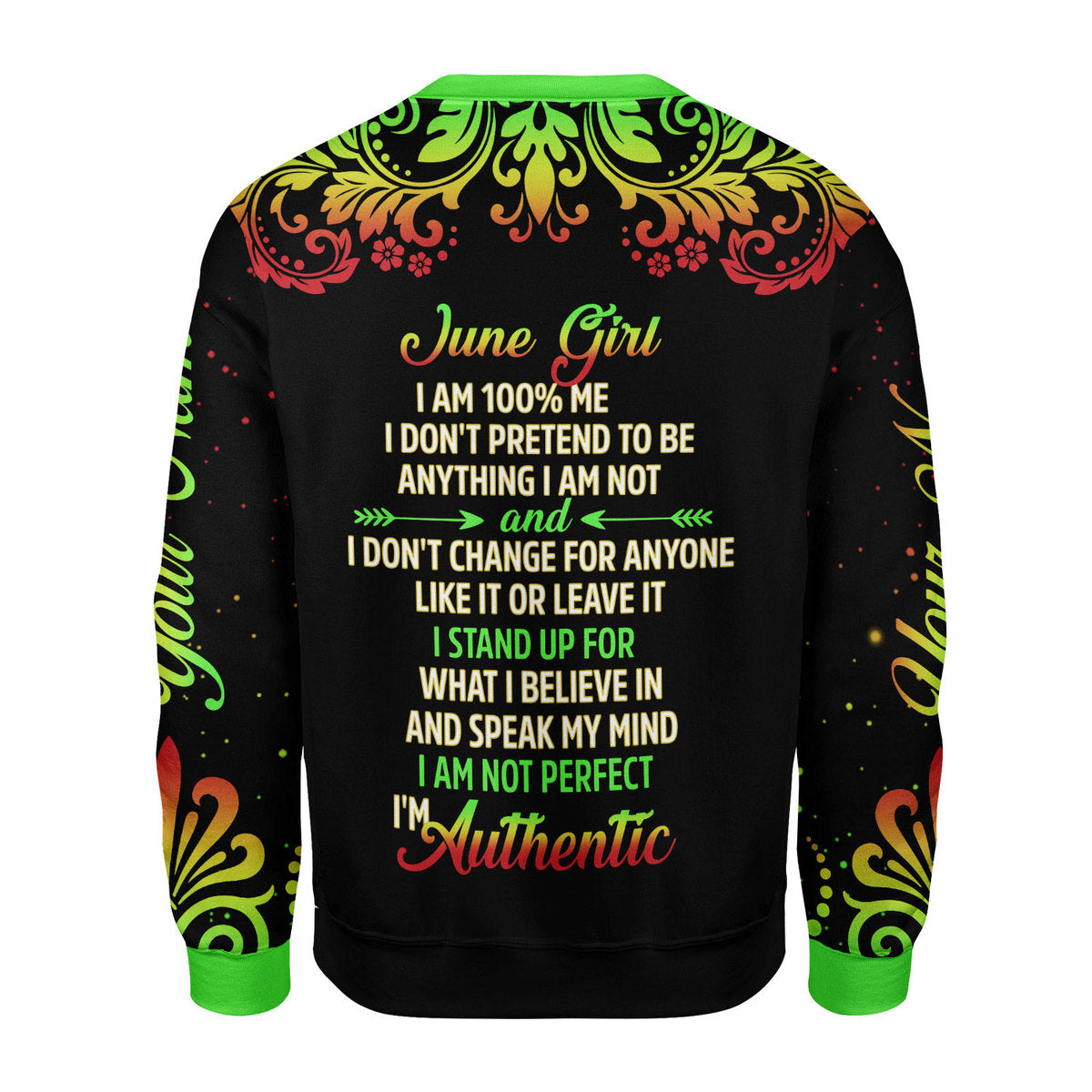 CustomsPig Personalized Tops June Girl I Am 100% Me All Over Printed