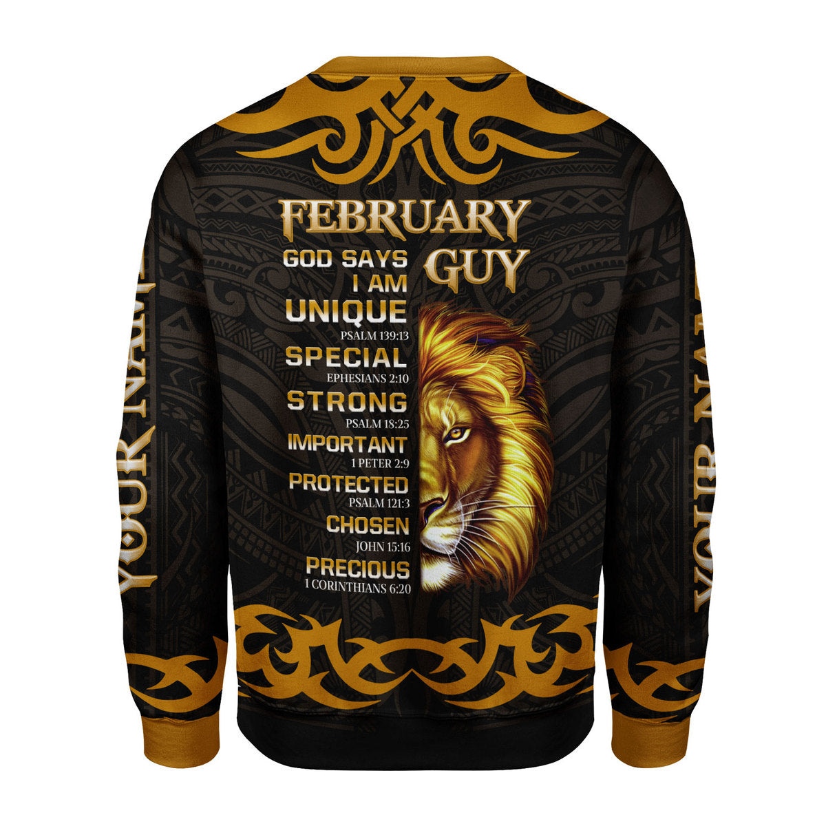 CustomsPig Personalized Ugly Sweater February King All Over Printed