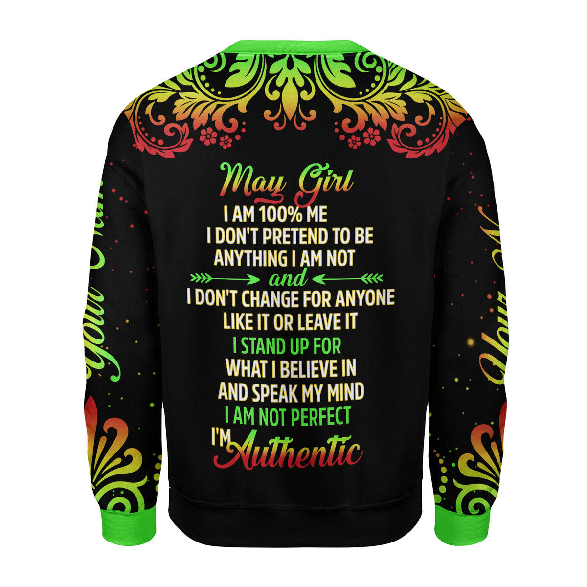 CustomsPig Personalized Tops May Girl I Am 100% Me All Over Printed