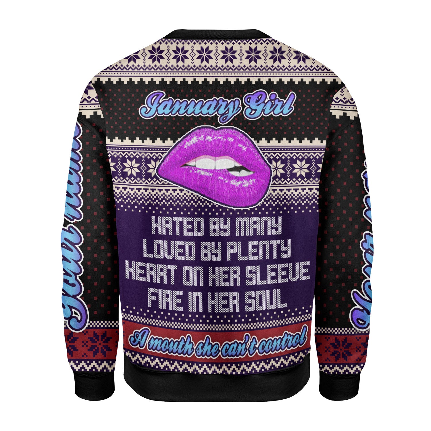 CustomsPig Personalized Ugly Sweater January Girl All Over Printed