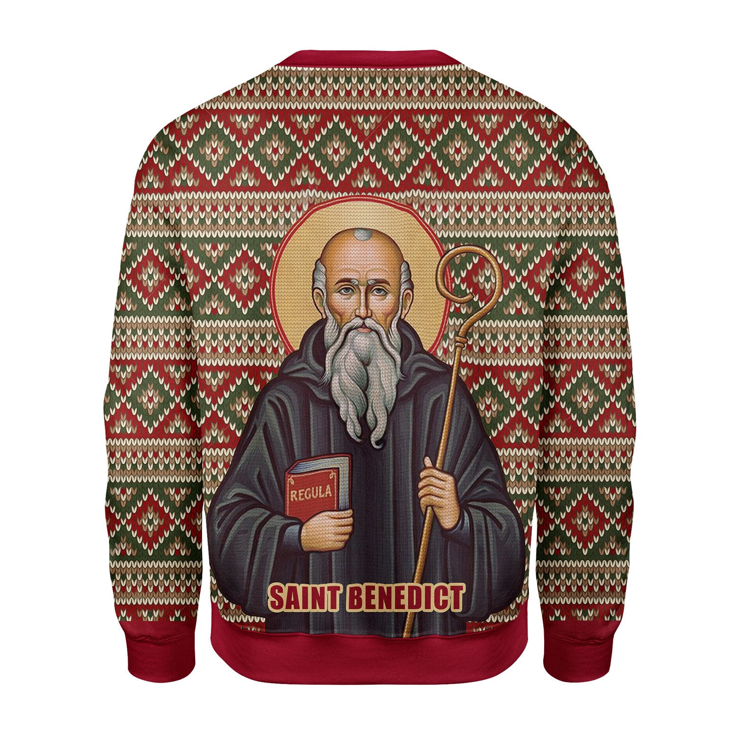 Customspig Christmas Sweater Saint Benedict 3D Apparel