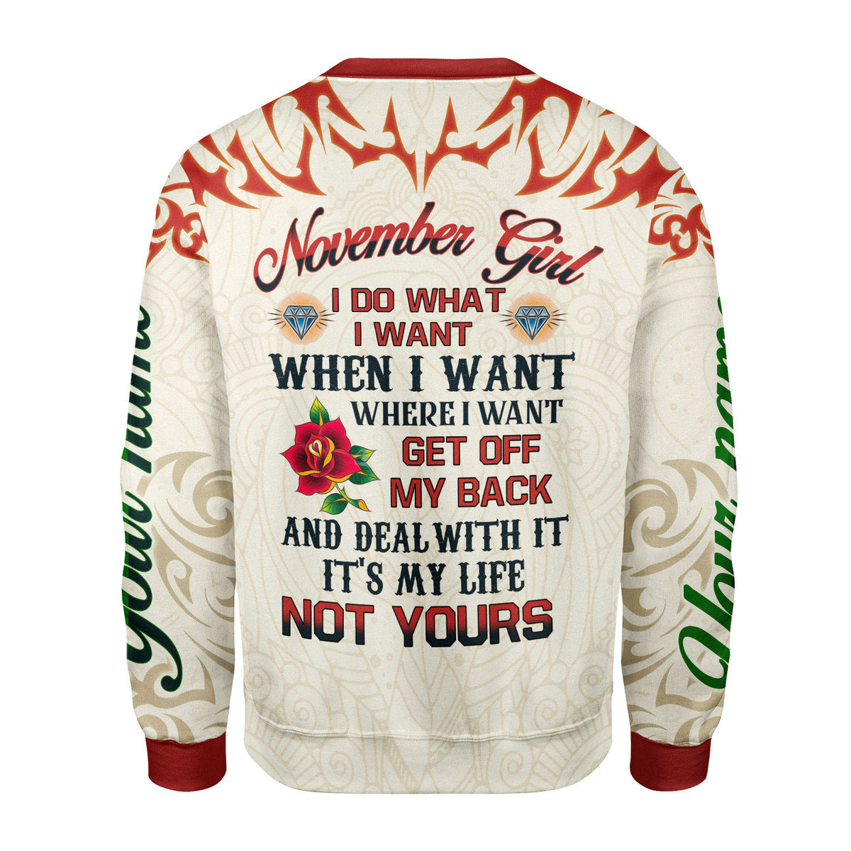 CustomsPig Personalized Ugly Sweater November Girl I Do What I Want All Over Printed