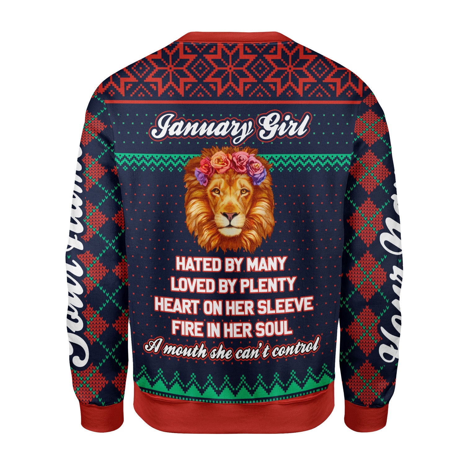CustomsPig Personalized Ugly Sweater January Girl All Over Printed