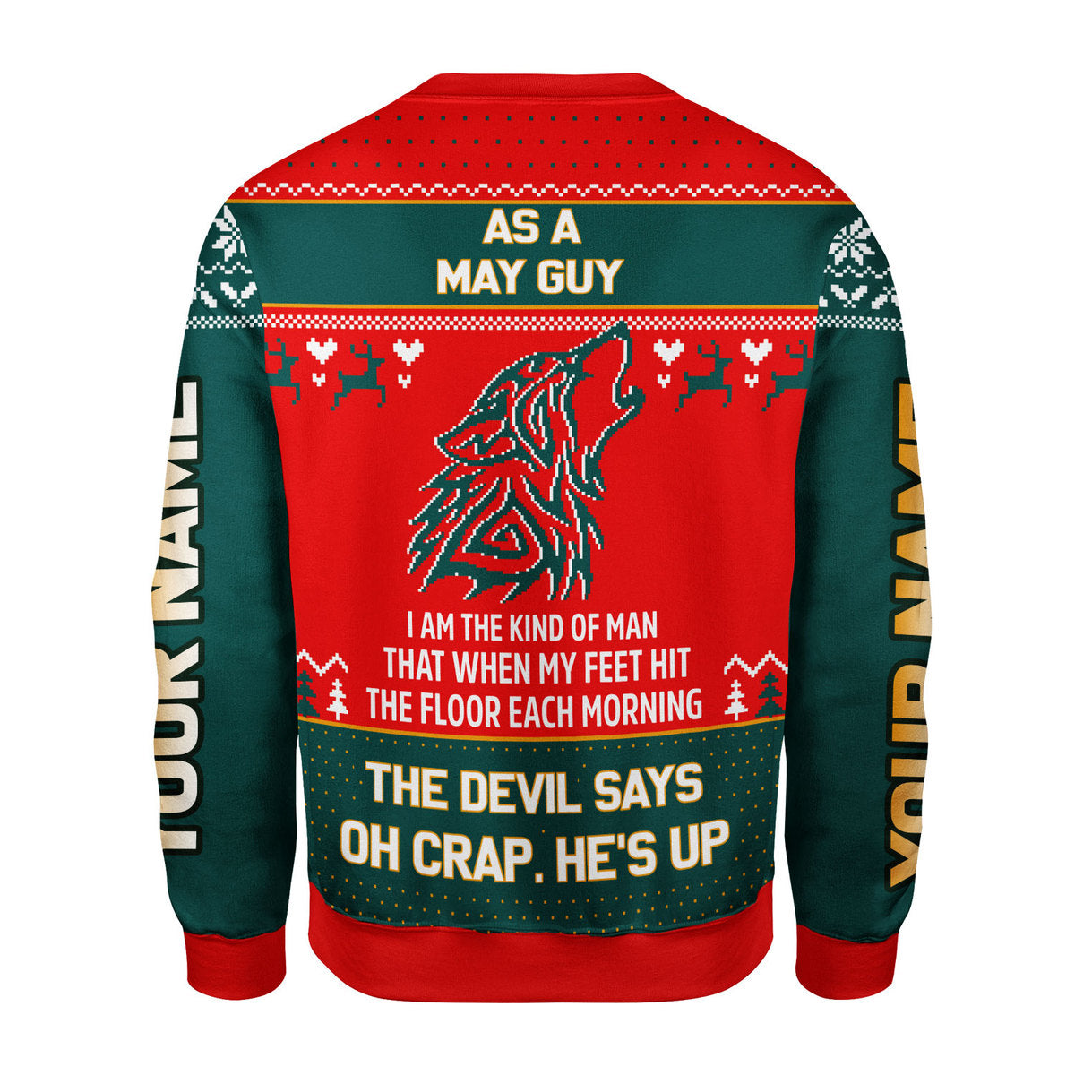 CustomsPig Personalized Ugly Sweater May Guy All Over Printed