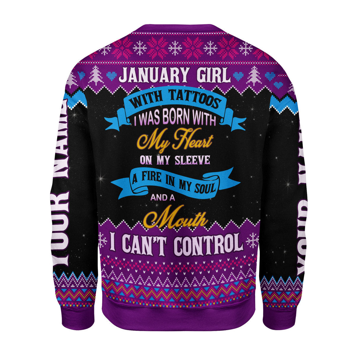 CustomsPig Personalized Ugly Sweater January Girl All Over Printed