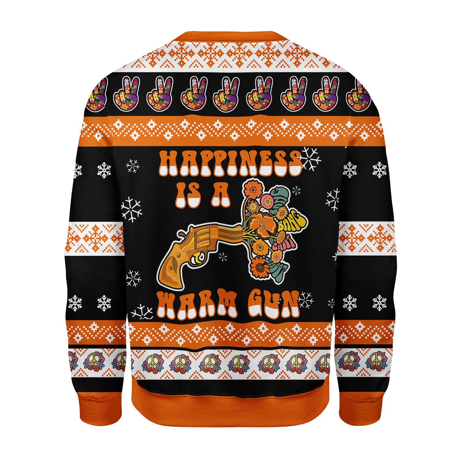 Customspig Christmas Sweater Happiness Is A Warm Gun 3D Apparel