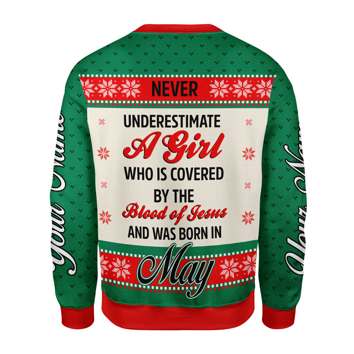 CustomsPig Personalized Ugly Sweater May Girl All Over Printed