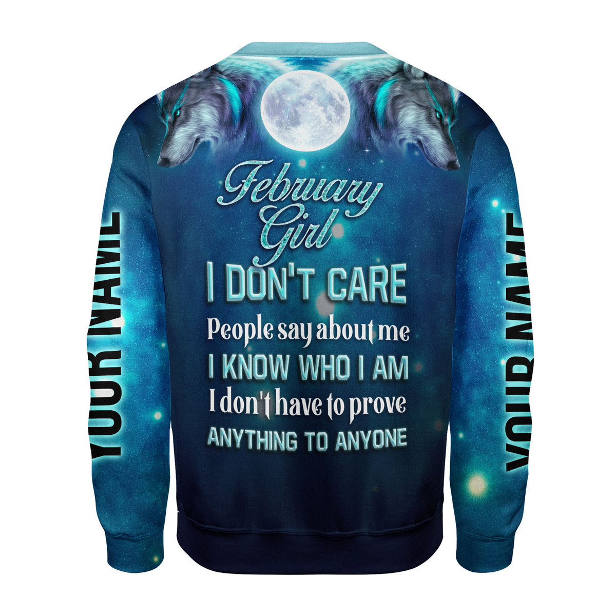 CustomsPig Personalized Tops February Girl I Don't Care All Over Printed