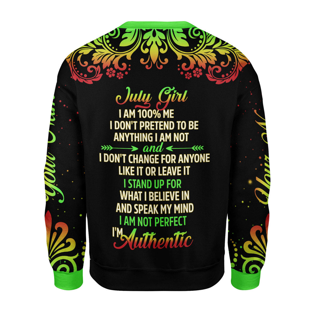 CustomsPig Personalized Tops July Girl I Am 100% Me All Over Printed