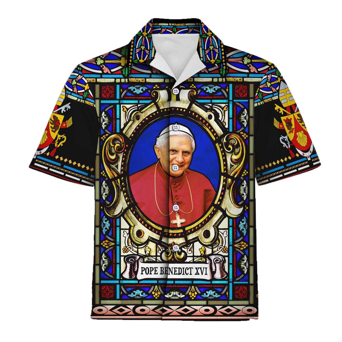 Tracksuit Tops Pullover Sweatshirt Pope Benedict XVI Stained Glass 3D Apparel