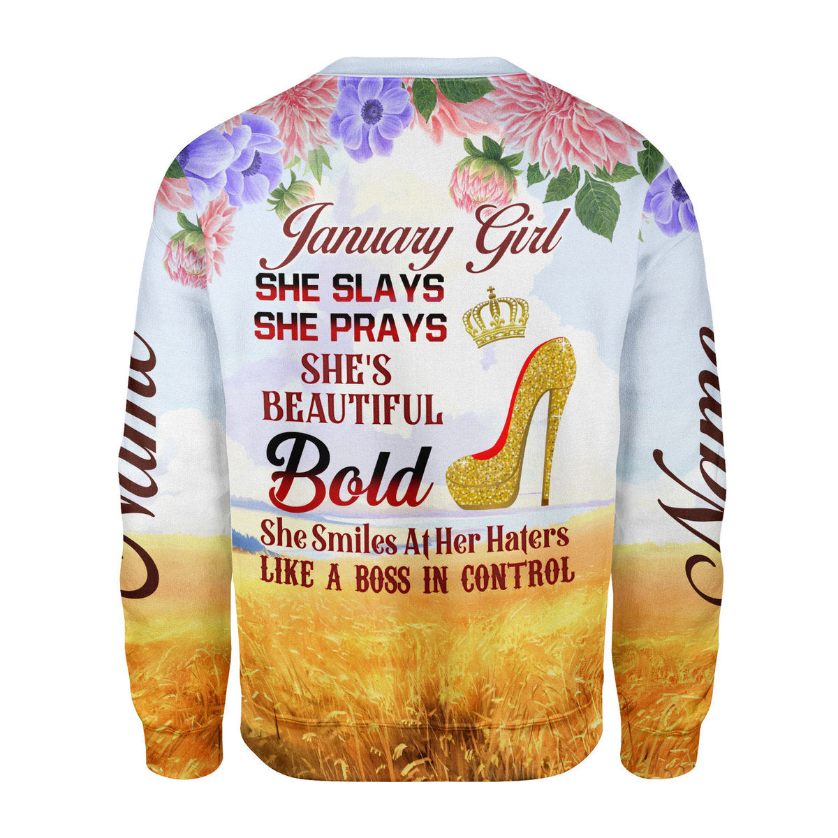 CustomsPig Personalized Tops January Girl All Over Printed