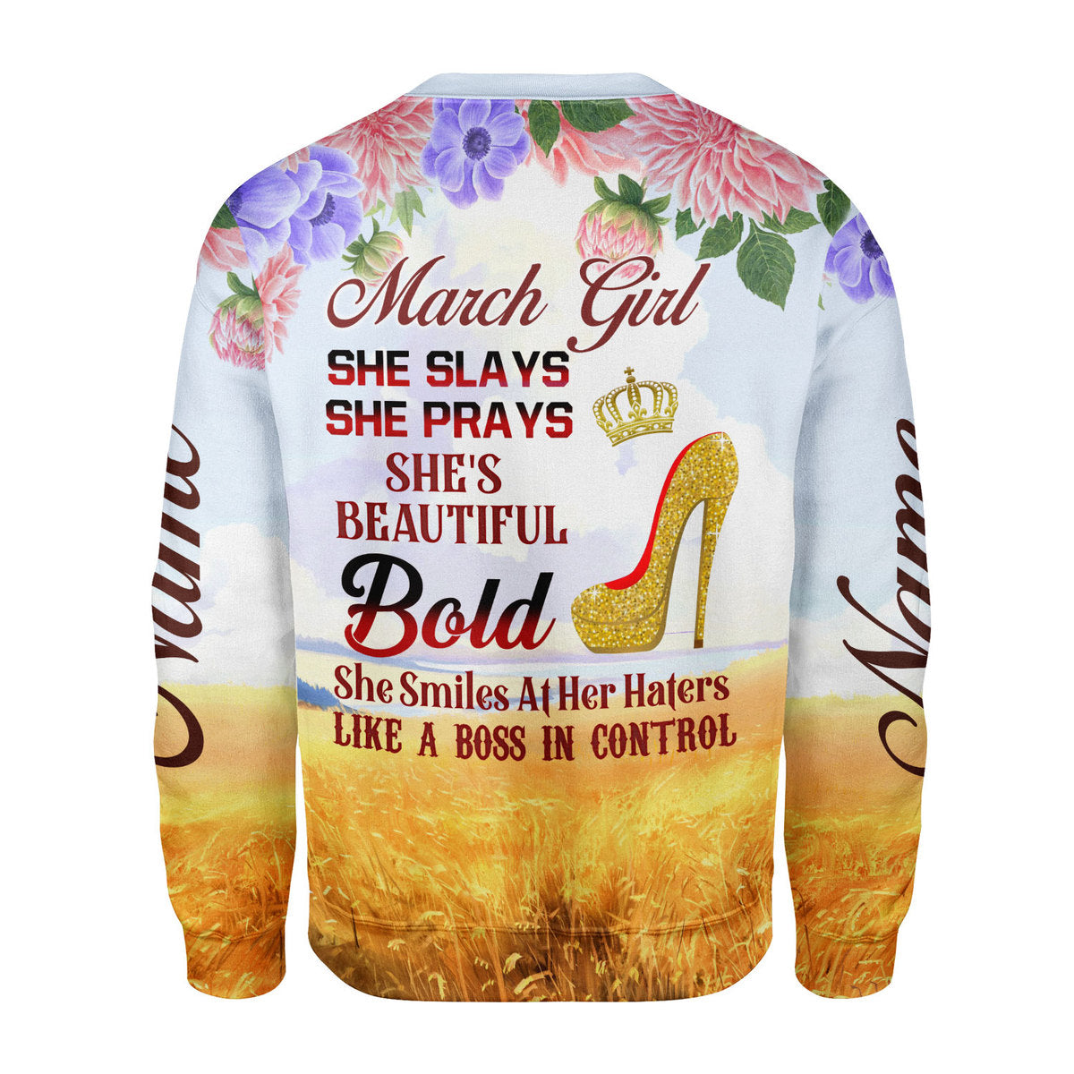 CustomsPig Personalized Ugly Sweater March Girl All Over Printed