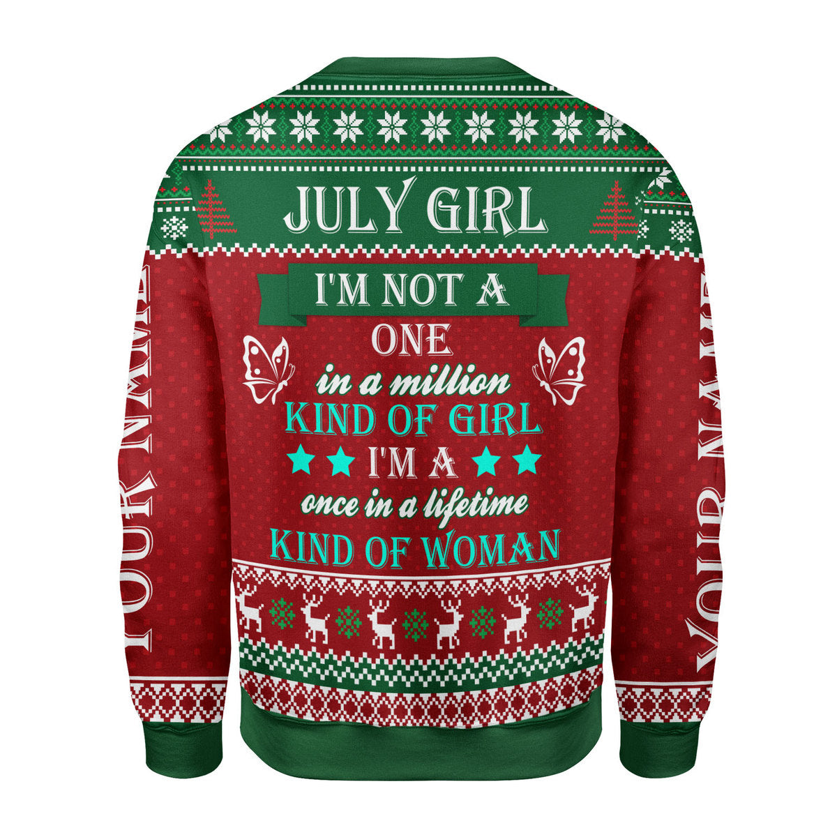 CustomsPig Personalized Ugly Sweater July Girl All Over Printed
