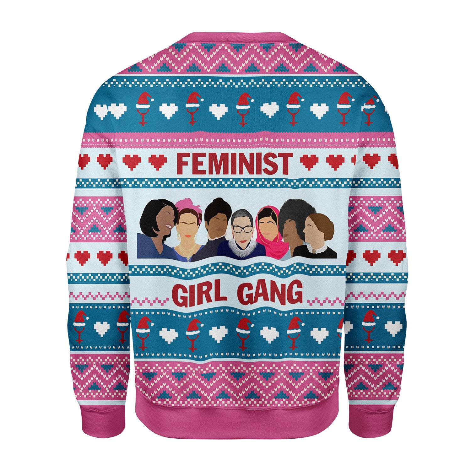 Customspig Christmas Sweater Feminist Girl Gang 3D Apparel