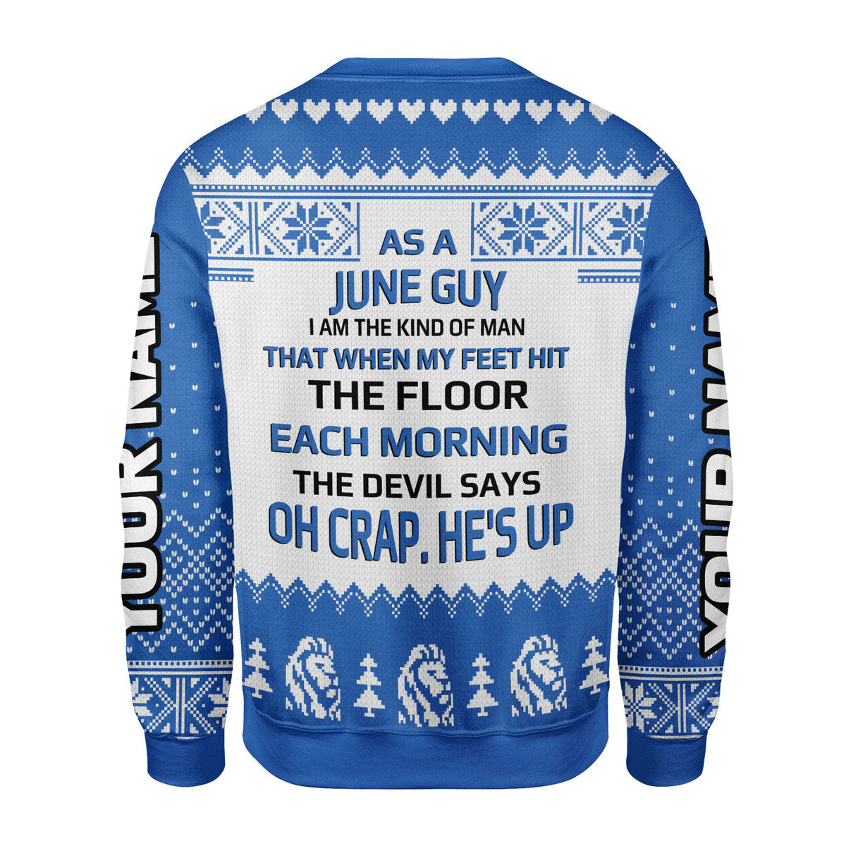 CustomsPig Personalized Ugly Sweater June Guy All Over Printed