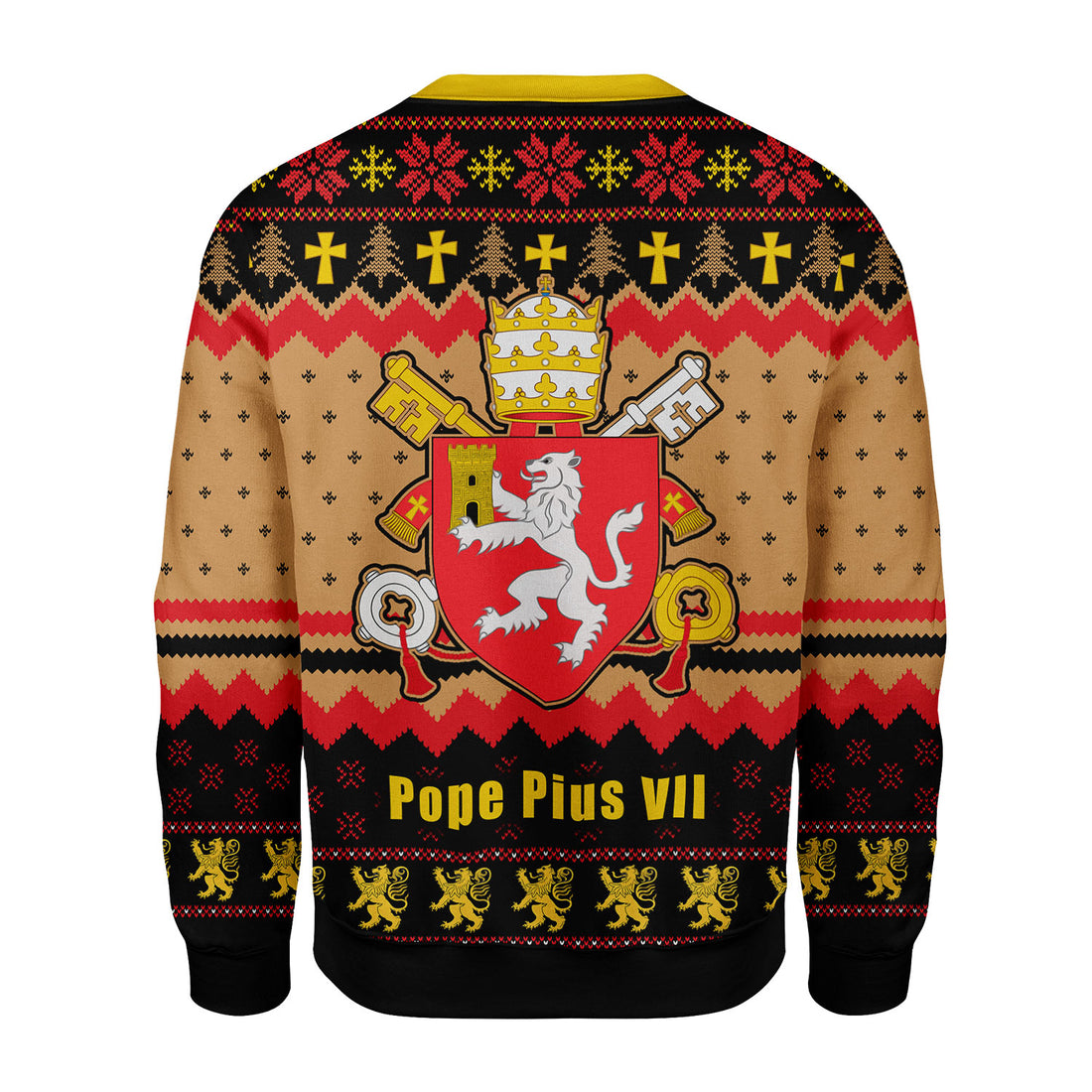 Customspig Christmas Sweater Pope Pius VIII Coat of Arms 3D Apparel