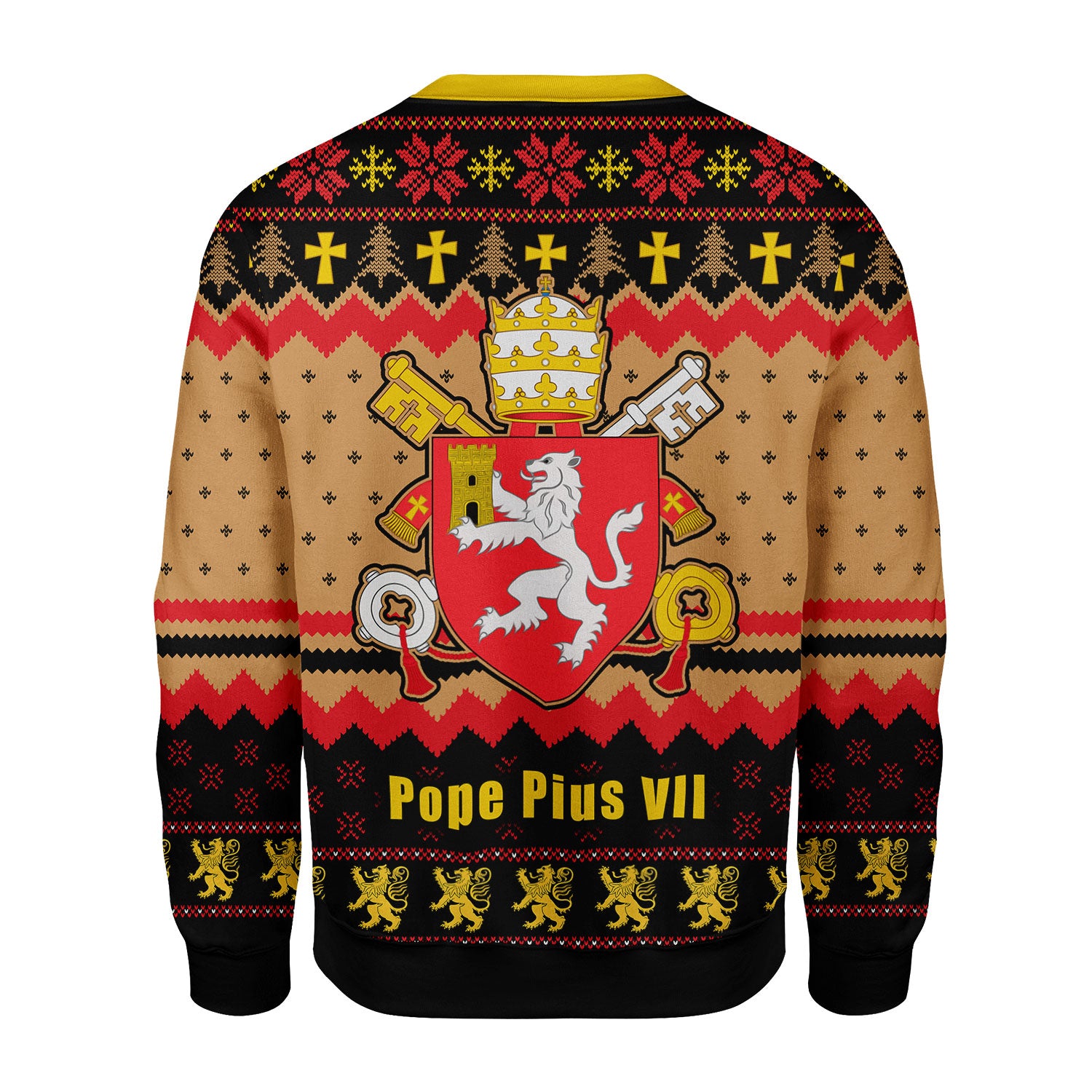 Customspig Christmas Sweater Pope Pius VIII Coat of Arms 3D Apparel