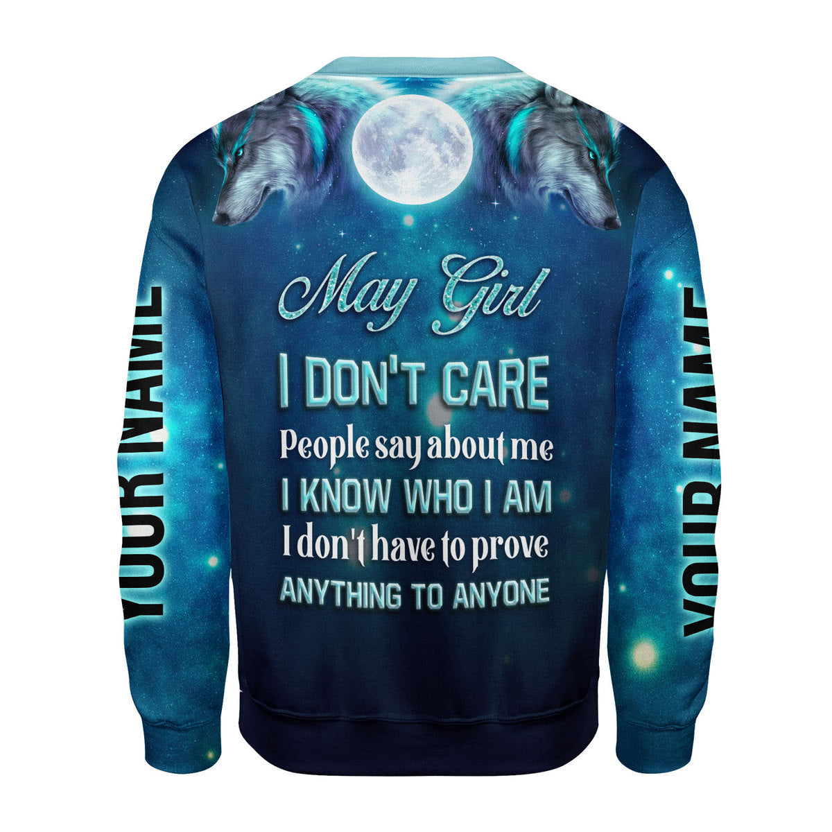 CustomsPig Personalized Ugly Sweater May Girl I Don't Care All Over Printed