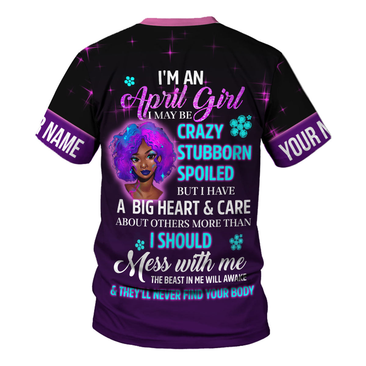 CustomsPig Personalized T-Shirt Queen Was Born In April All Over Printed