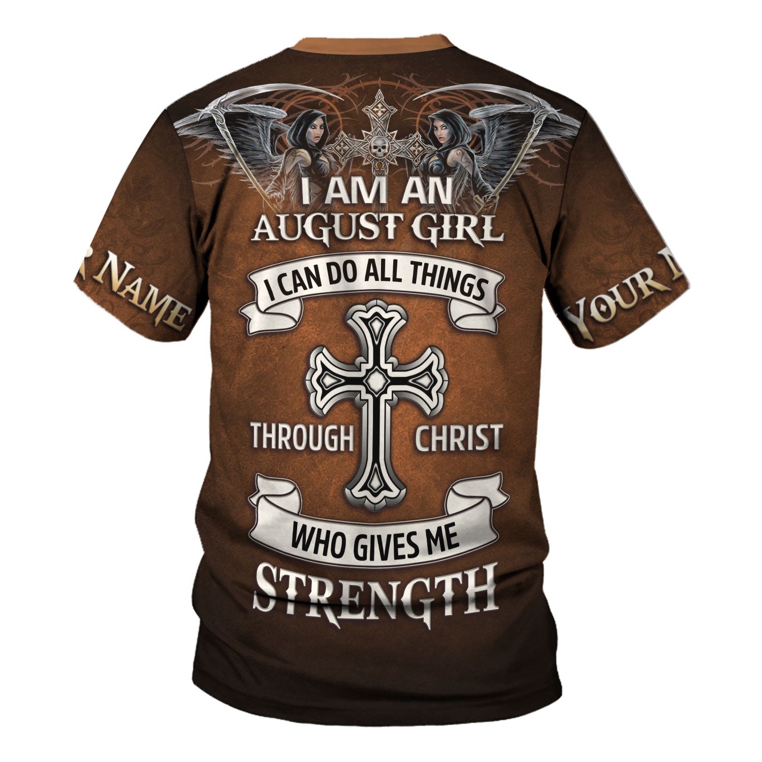 CustomsPig Personalized T-Shirt August Girl All Over Printed