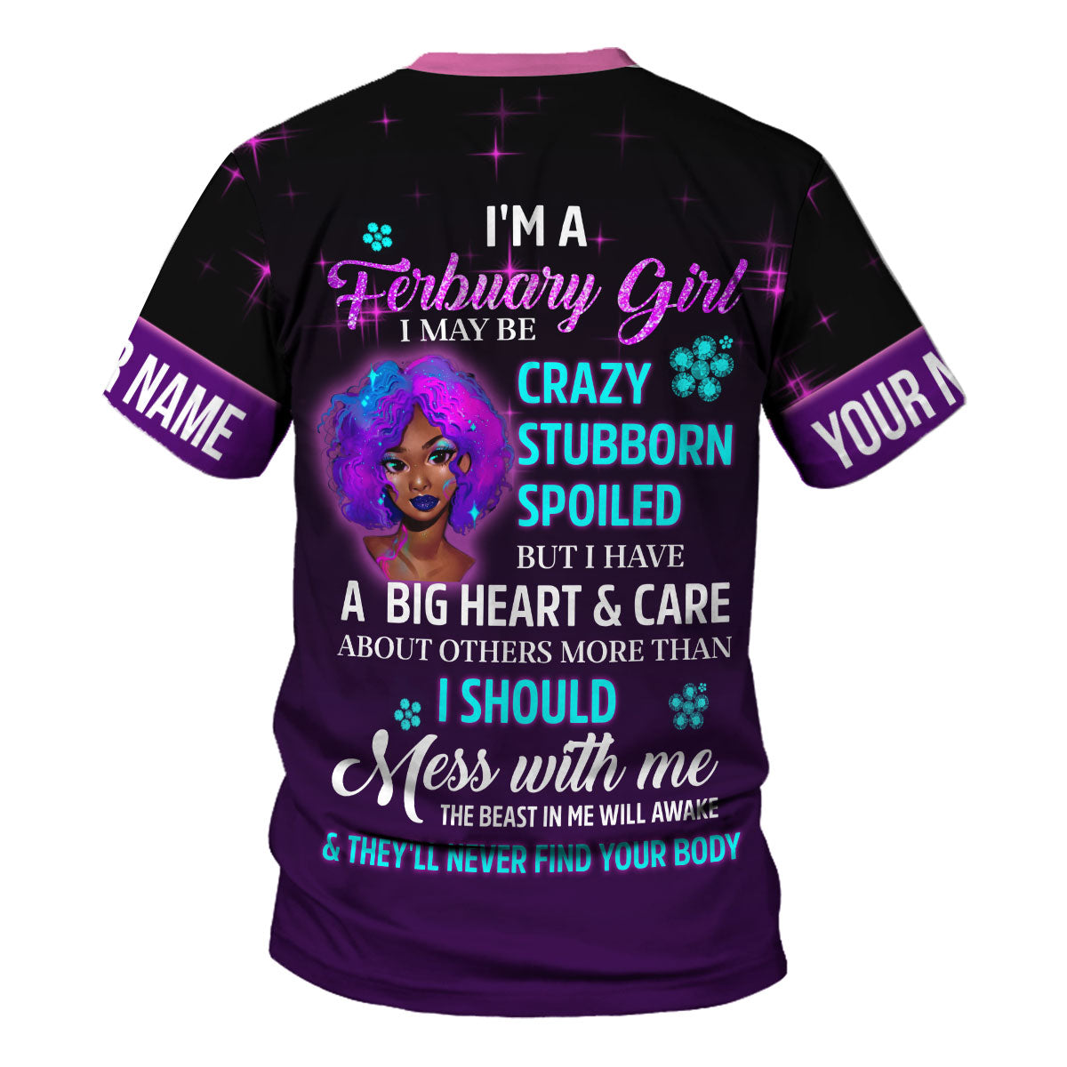 CustomsPig Personalized T-Shirt Queen Was Born In February All Over Printed