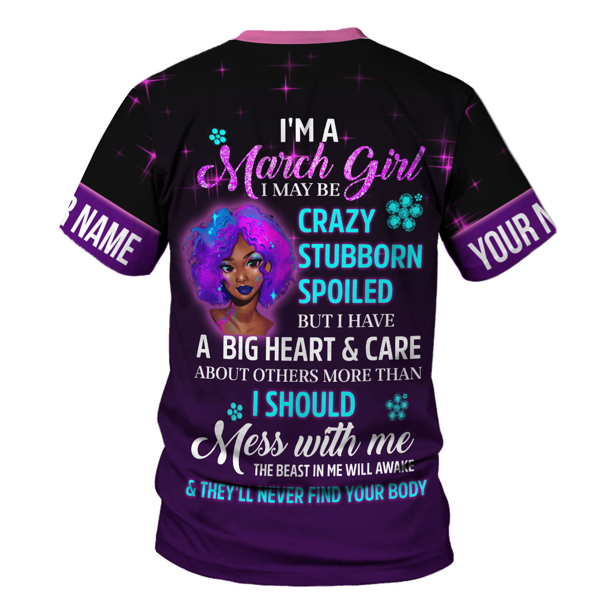 CustomsPig Personalized T-Shirt Queen Was Born In March All Over Printed