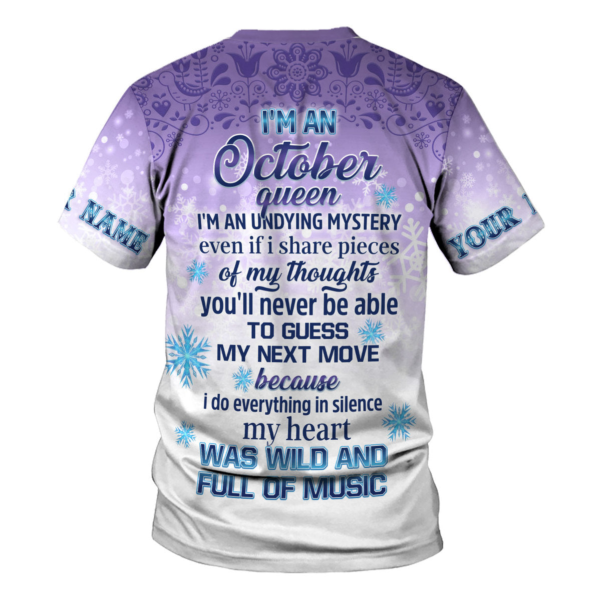CustomsPig Personalized T-shirt I'm An October Queen All Over Printed