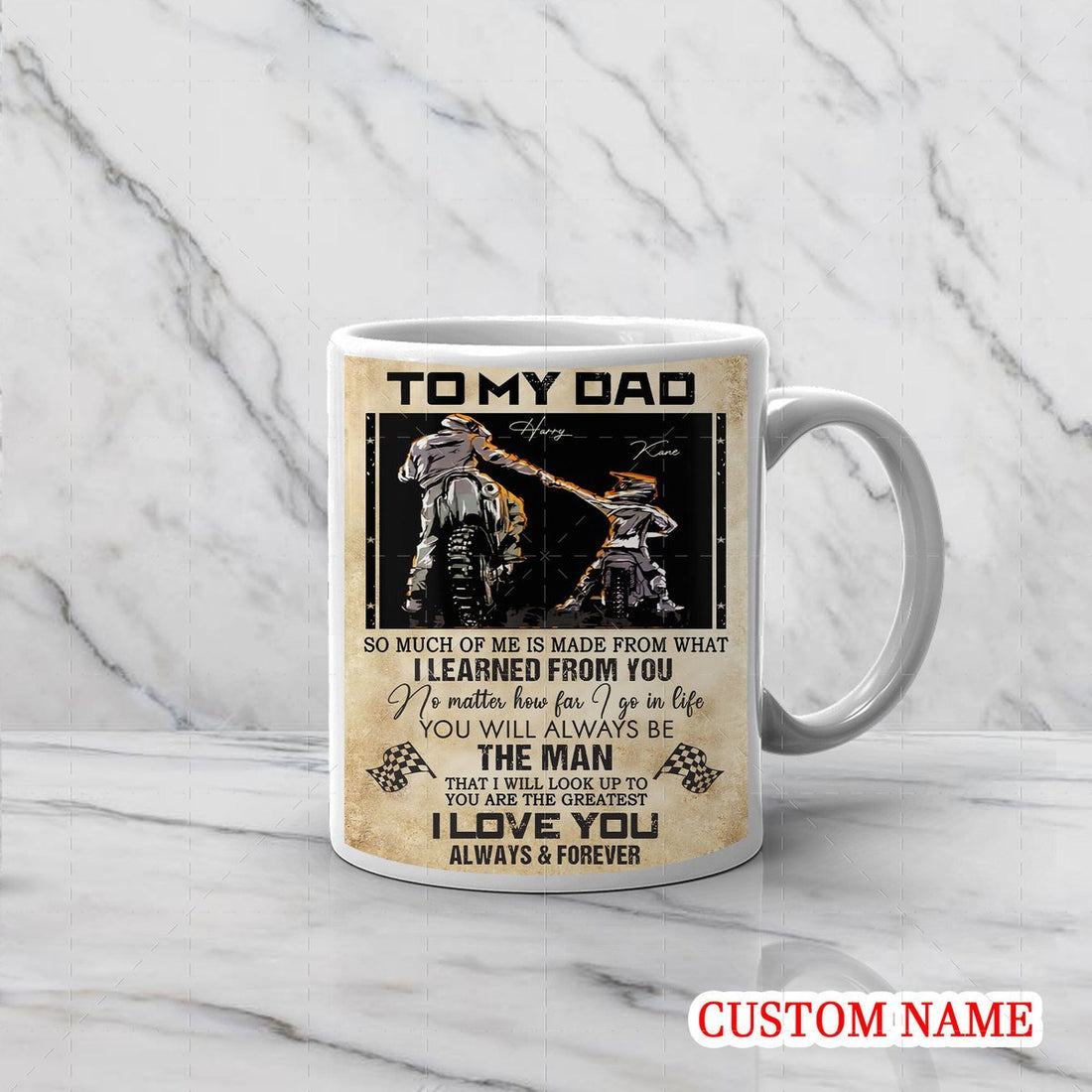 Personalized Mug - Father Rider And Son