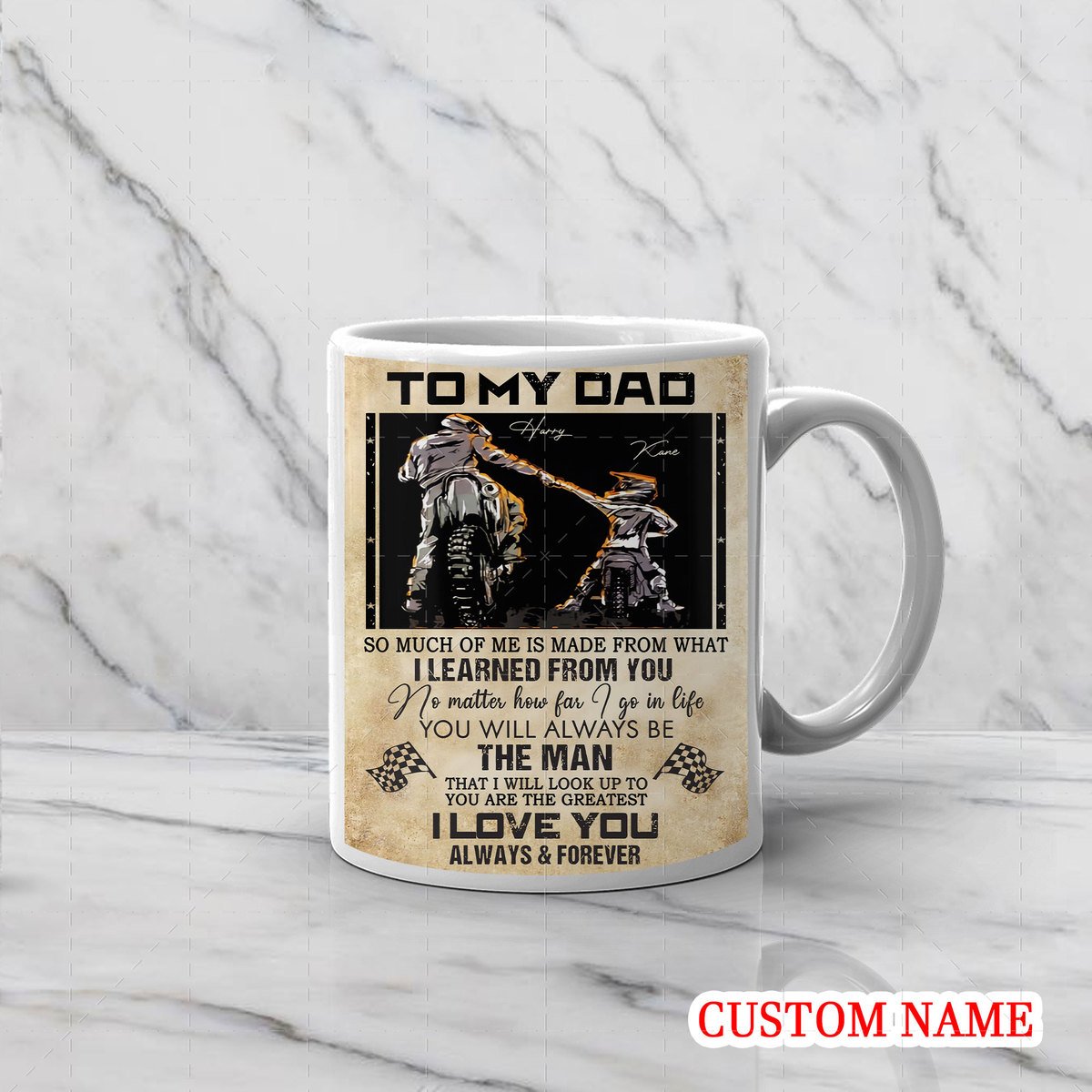 Personalized Mug - Father Rider And Son