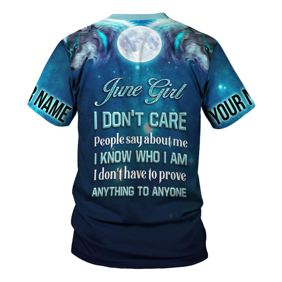CustomsPig Personalized Tops June Girl I Don't Care All Over Printed
