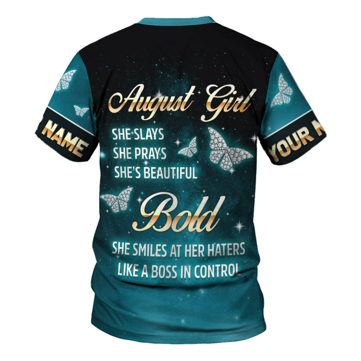 CustomsPig Personalized Tops August Girl All Over Printed