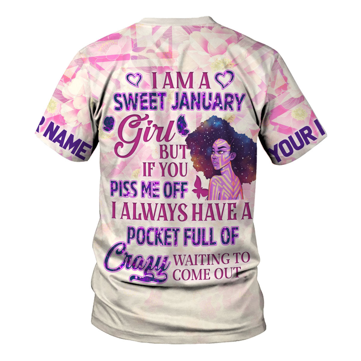 CustomsPig Personalized Tops January Girl All Over Printed