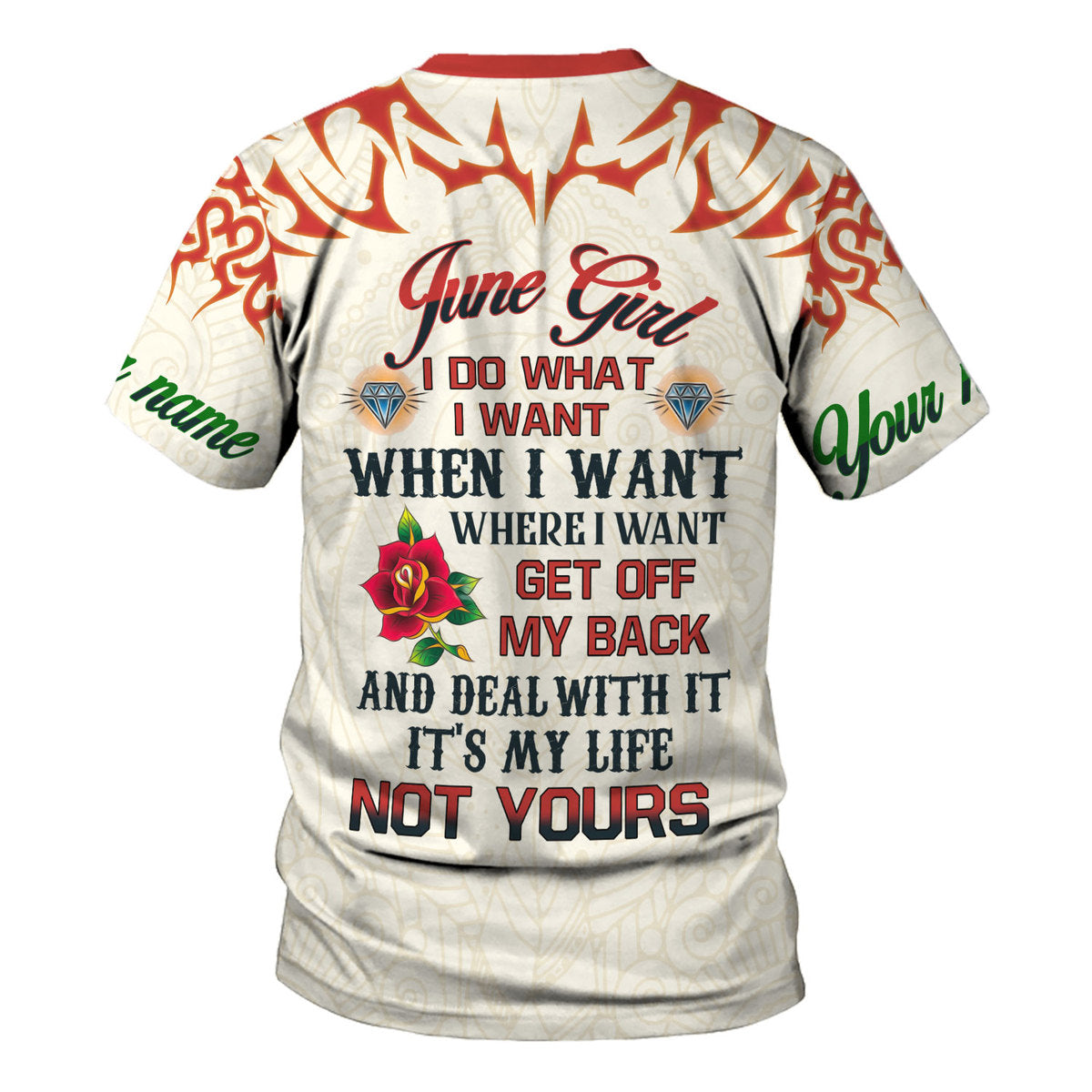 CustomsPig Personalized Tops June Girl I Do What I Want All Over Printed