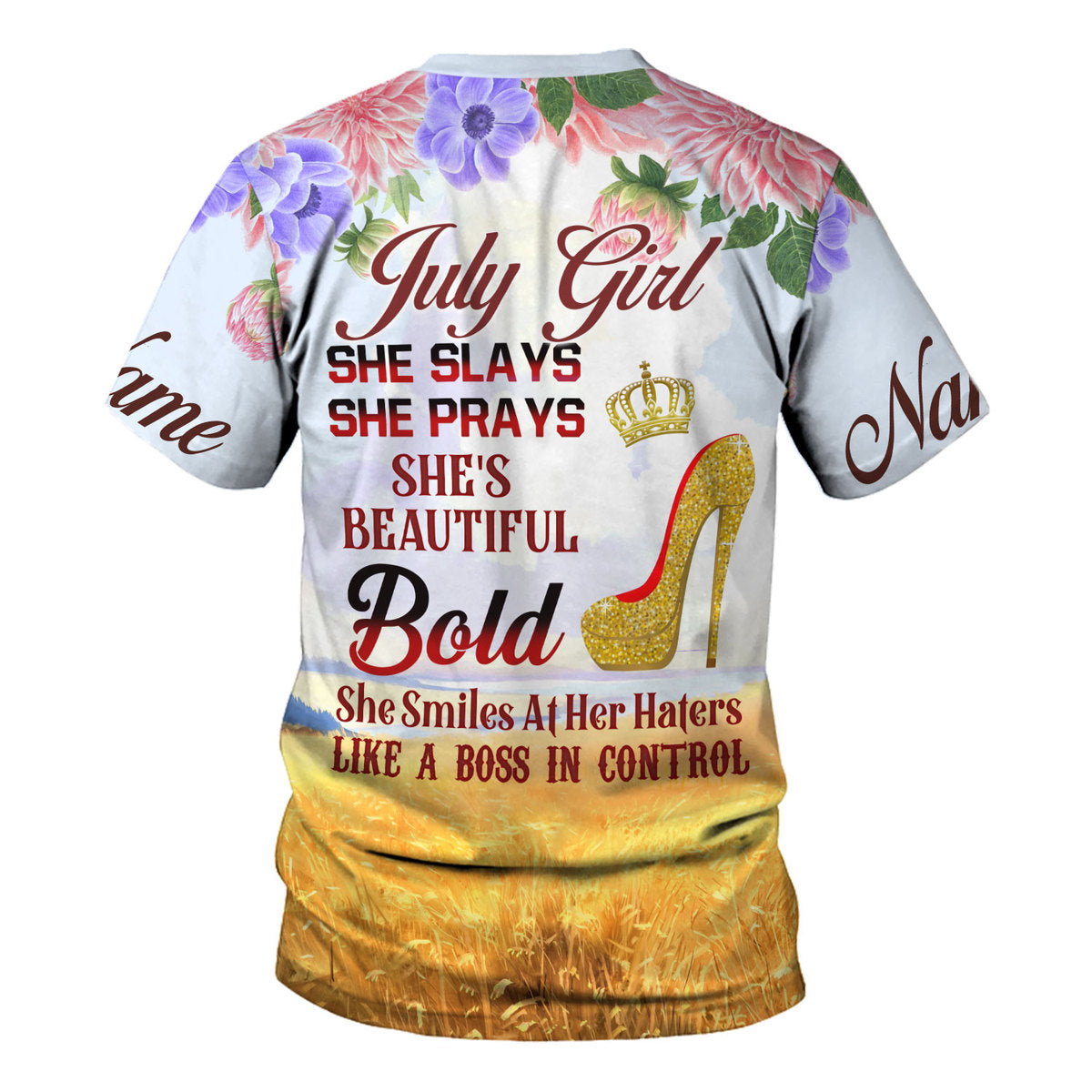 CustomsPig Personalized T-Shirt July Girl All Over Printed