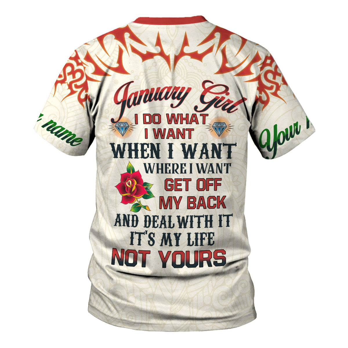 CustomsPig Personalized Tops January Girl I Do What I Want All Over Printed