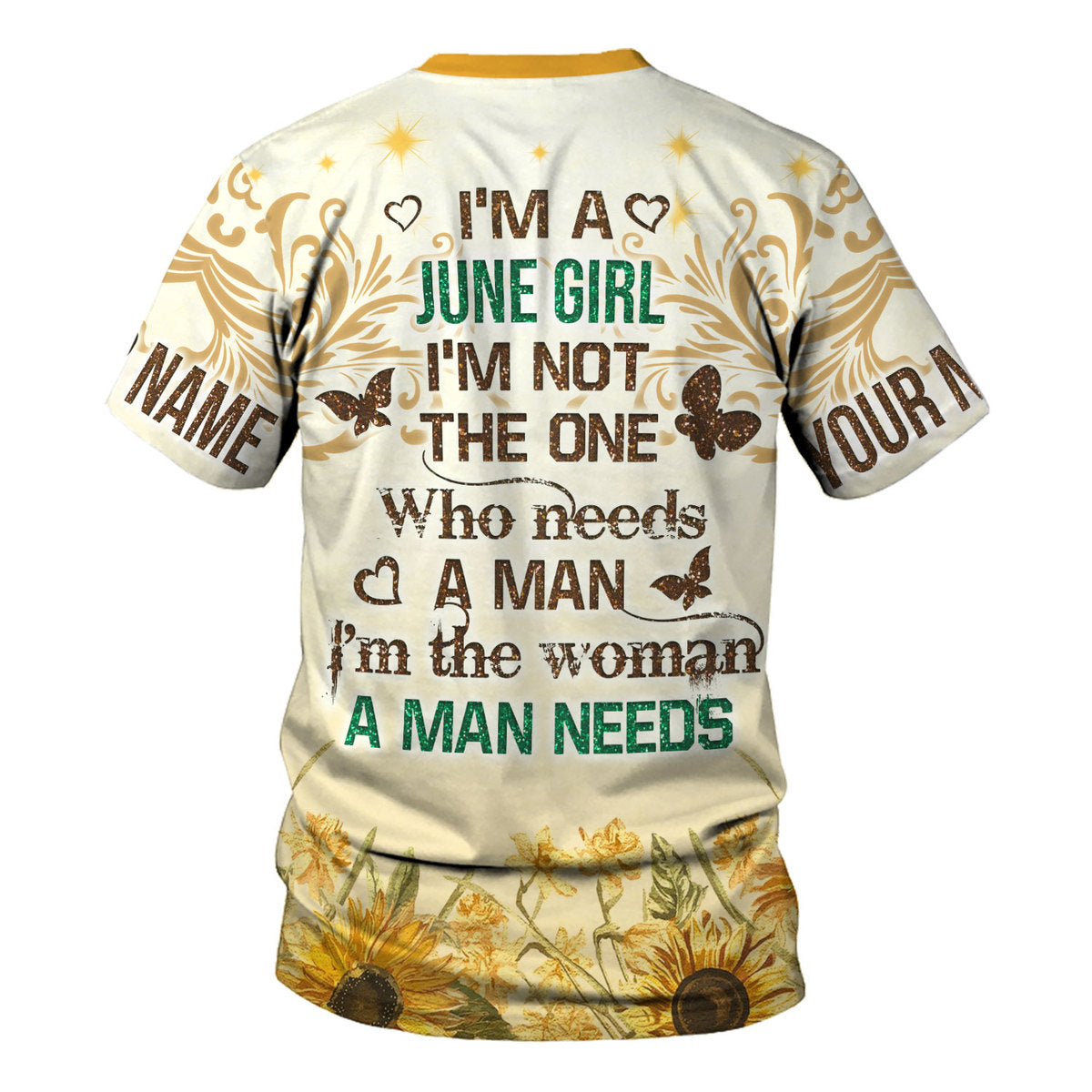 CustomsPig Personalized T-Shirt June Girl All Over Printed