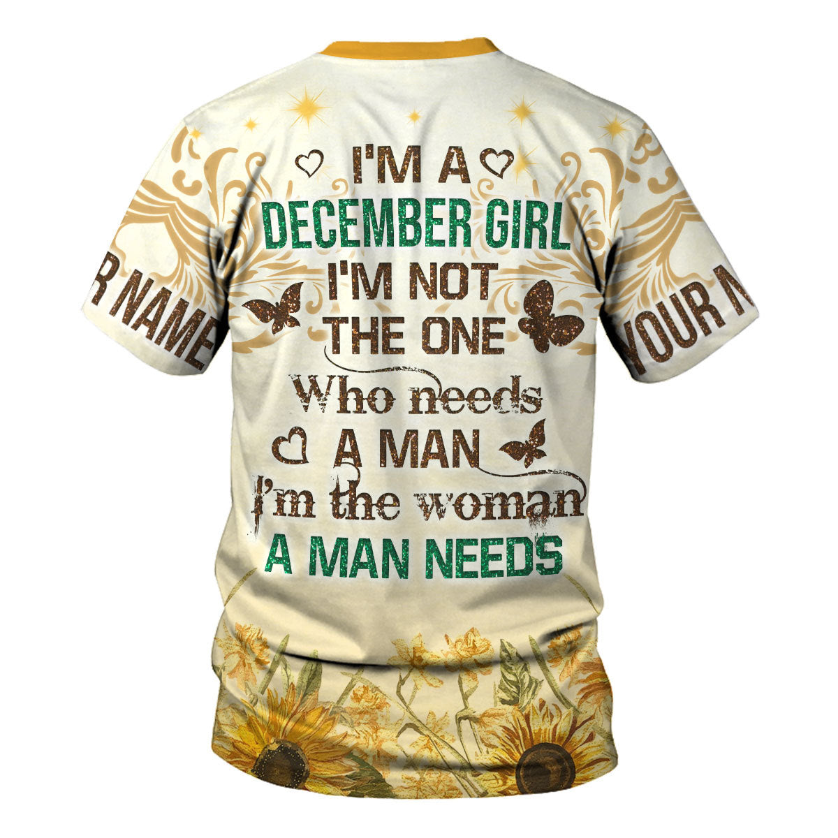 CustomsPig Personalized  Tops  December Girl All Over Printed