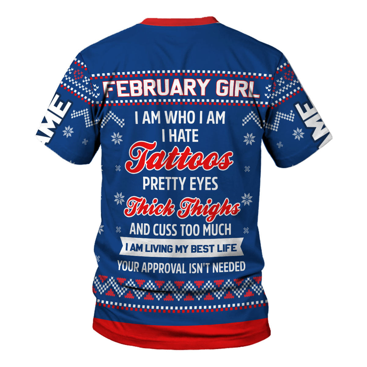 CustomsPig Personalized T-Shirt February Girl I Am Who I Am All Over Printed