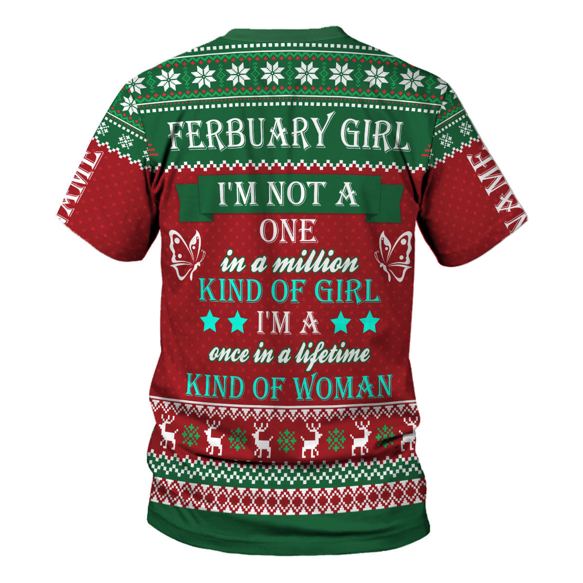 CustomsPig Personalized Tops February Girl All Over Printed
