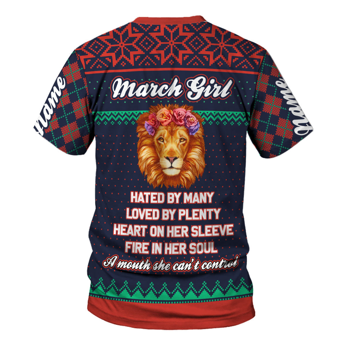 CustomsPig Personalized T-Shirt March Girl All Over Printed