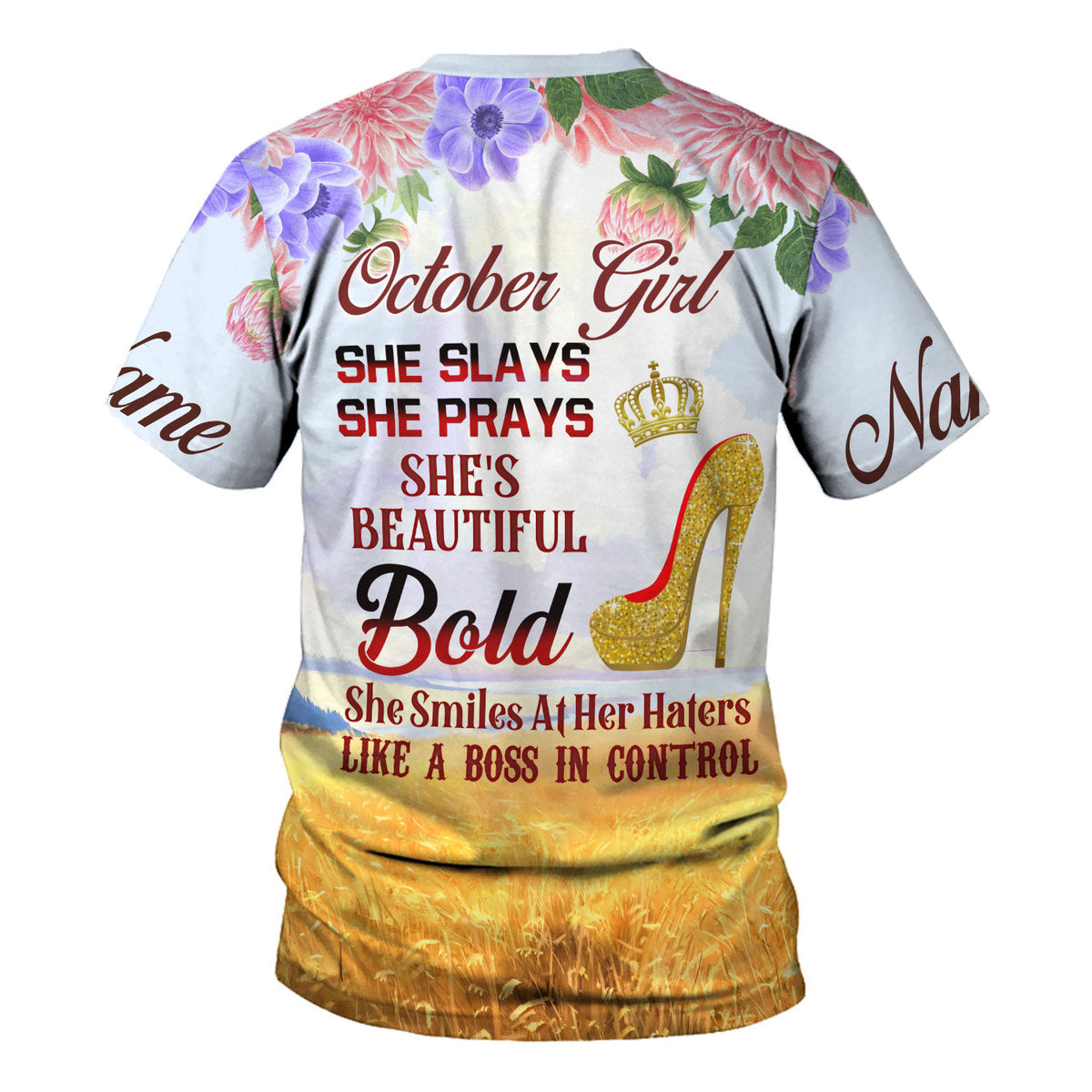 CustomsPig Personalized Tops October Girl All Over Printed