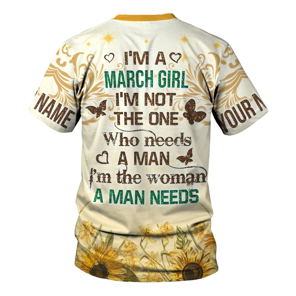 CustomsPig Personalized Tops March Girl All Over Printed