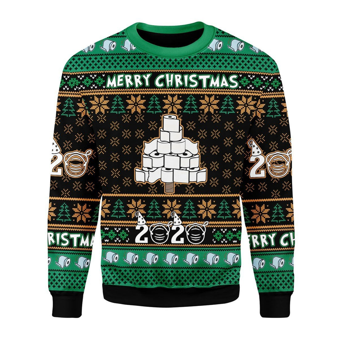 Gearhomies Christmas Unisex Sweater Quarantine Toilet Paper Tree Funny 3D Apparel