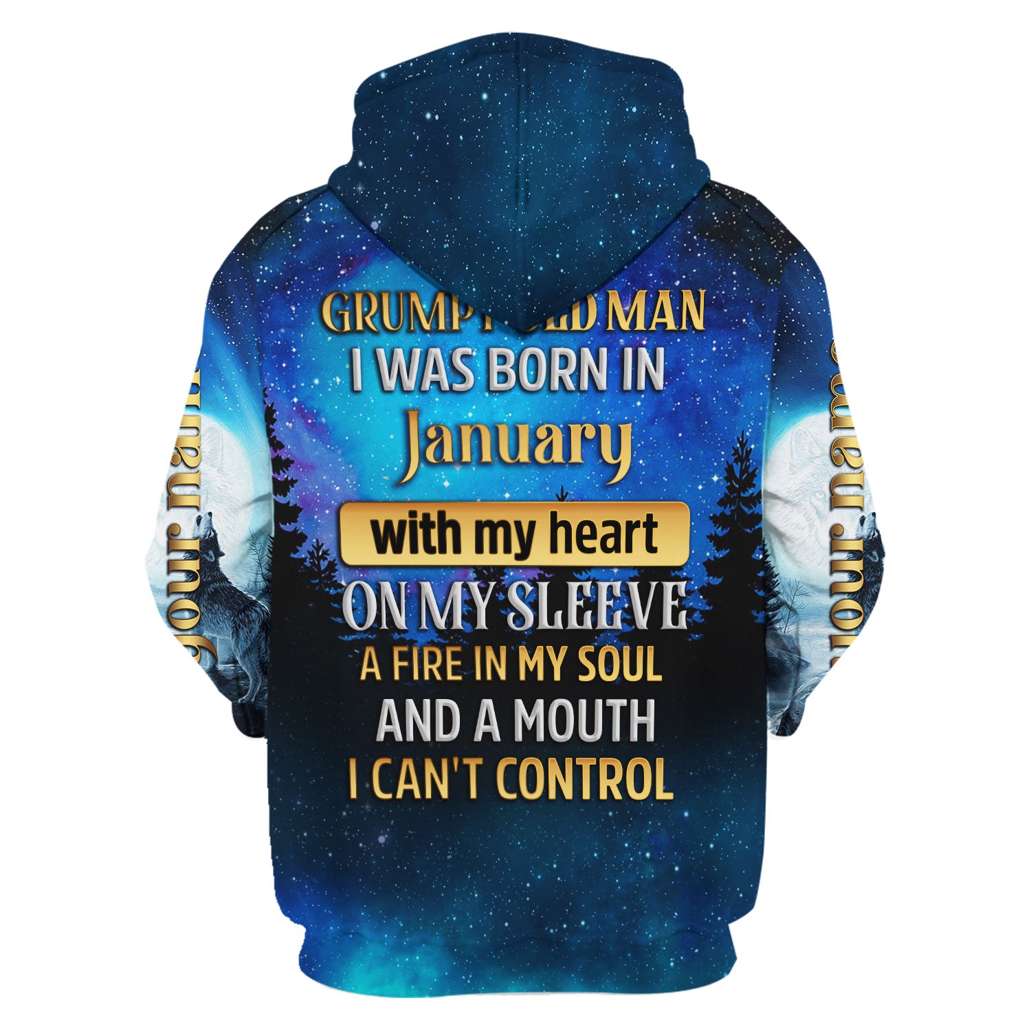 CustomsPig Personalized Zip Hoodie I Was Born In January All Over Printed