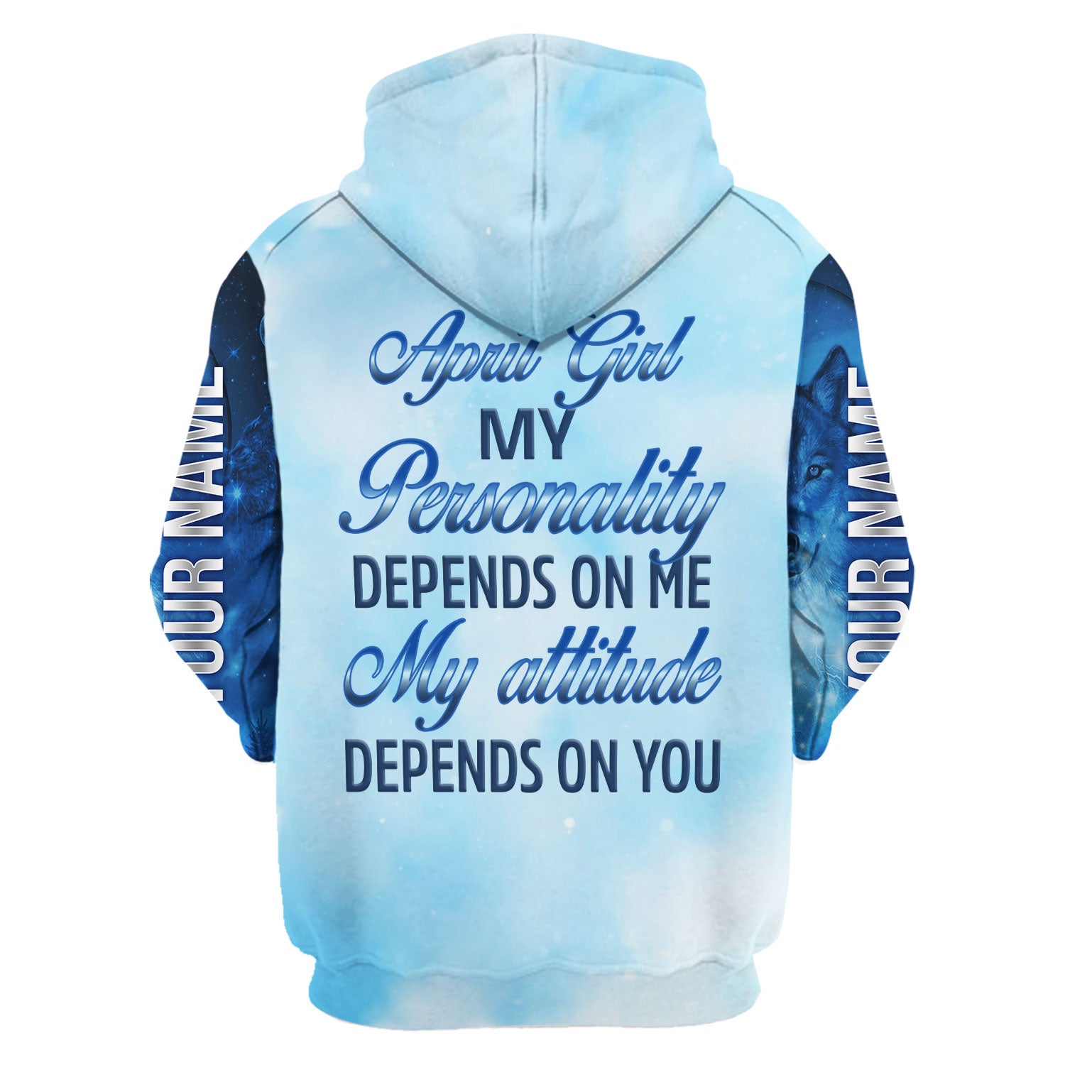 CustomsPig Personalized Zip Hoodie April Girl All Over Printed